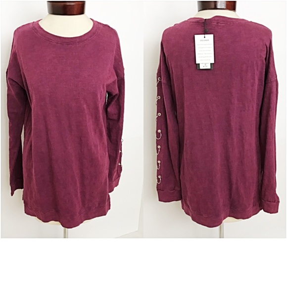 📍SALE Mineral Wash Ring Sleeve Tunic Top SML - Picture 4 of 8